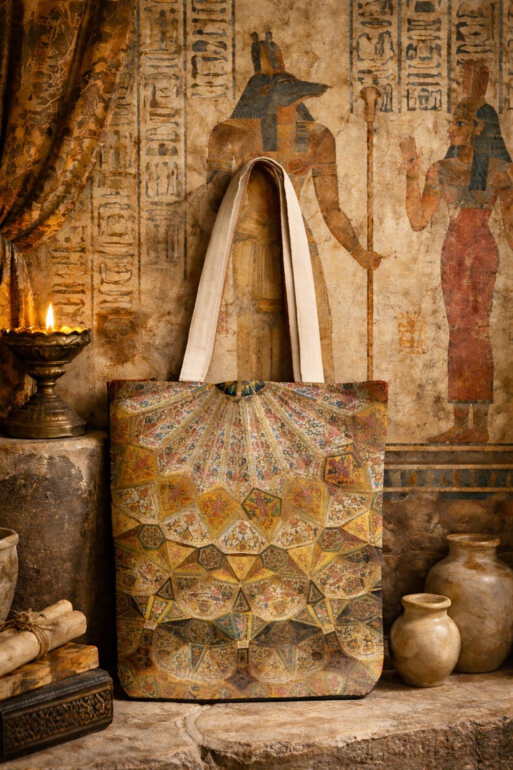 Islamic Geometric Pattern Tote Bag | Ornate Mosaic Print