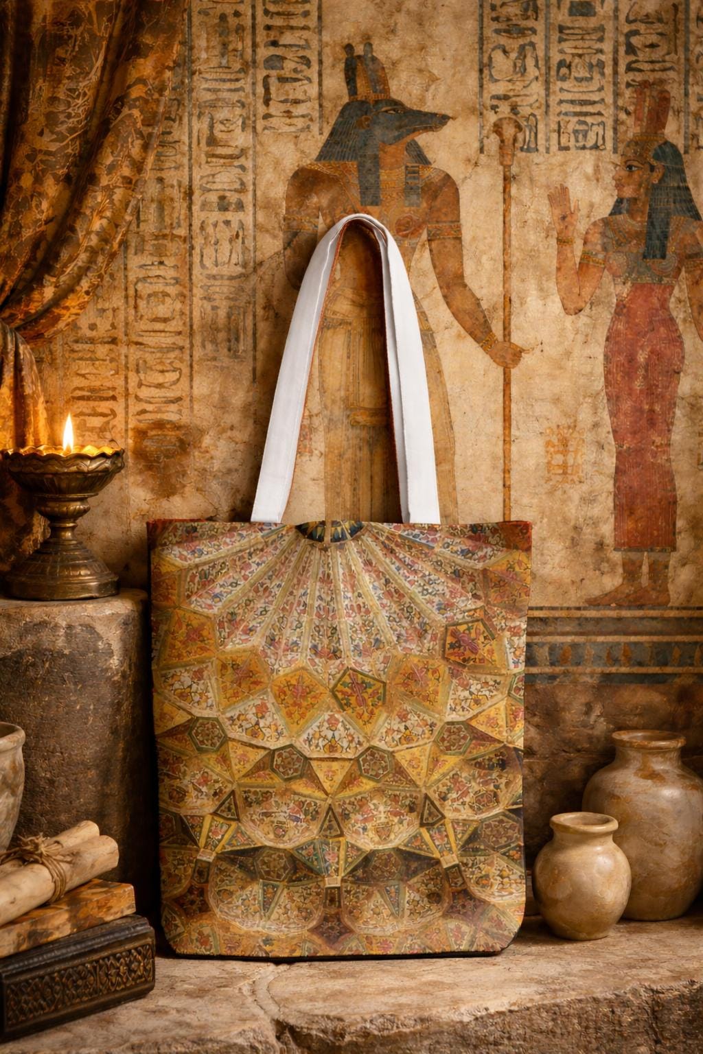 Islamic Geometric Pattern Tote Bag | Ornate Mosaic Print