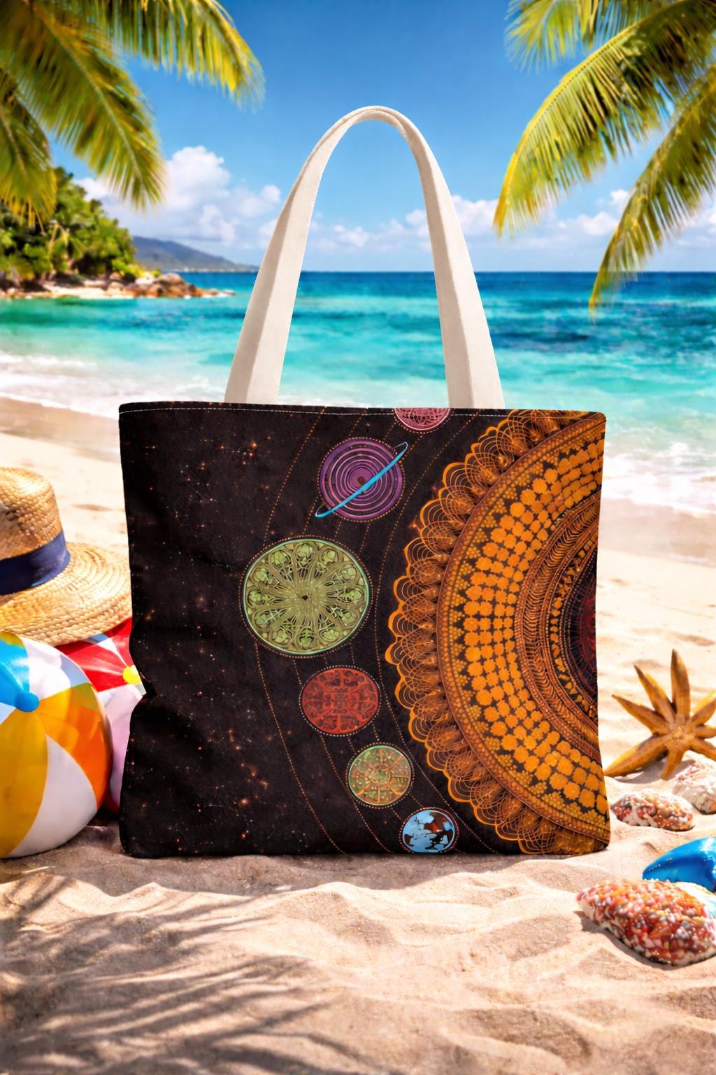 Blue Purple Kaleidoscope Mandala Bag – Artistic Pattern Tote for Fashion & Casual Outings – Ideal Gift for Travelers
