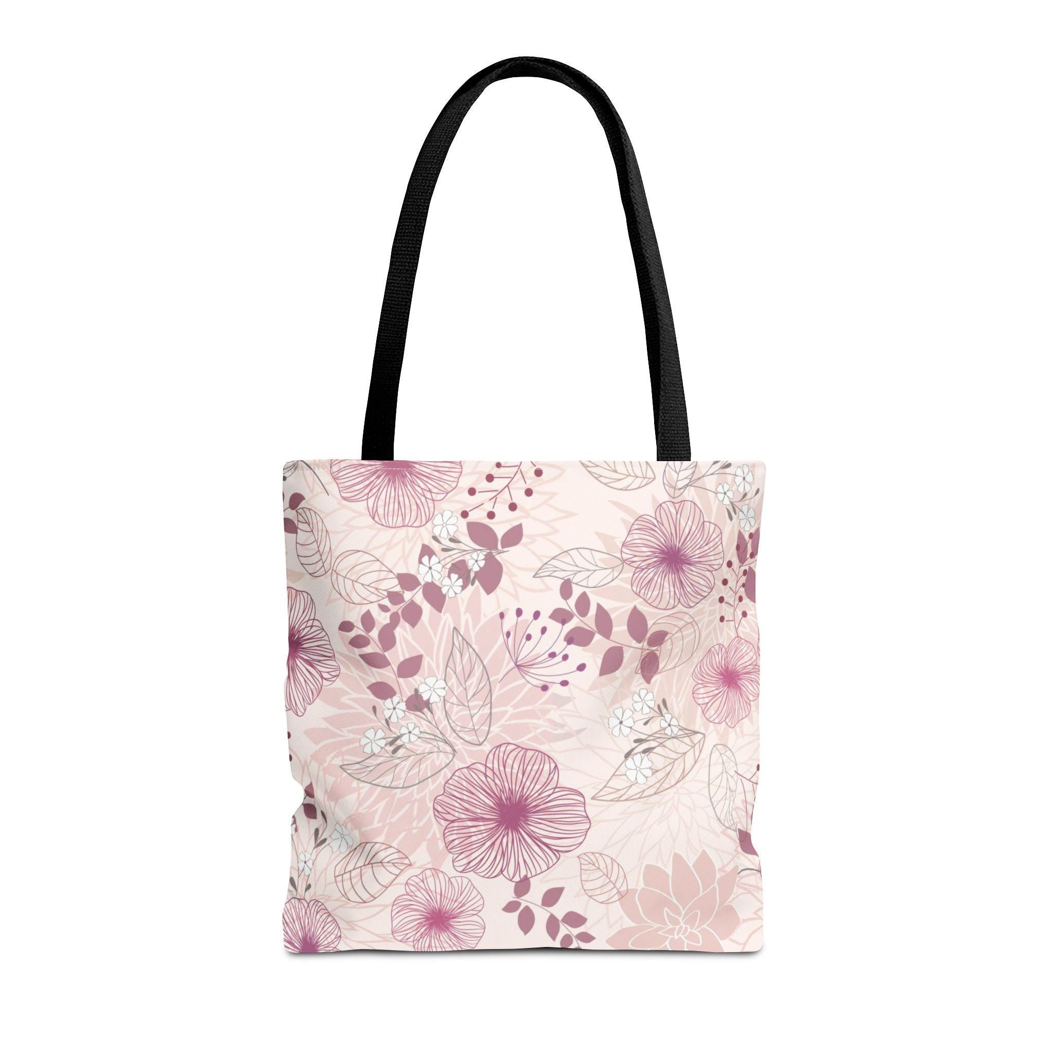 Blush Floral Pattern Tote Bag,Artful Watercolor Flowers, Eco-Friendly Reusable Bag for Daily Use, Thoughtful Gift for Fashion-Forward Women