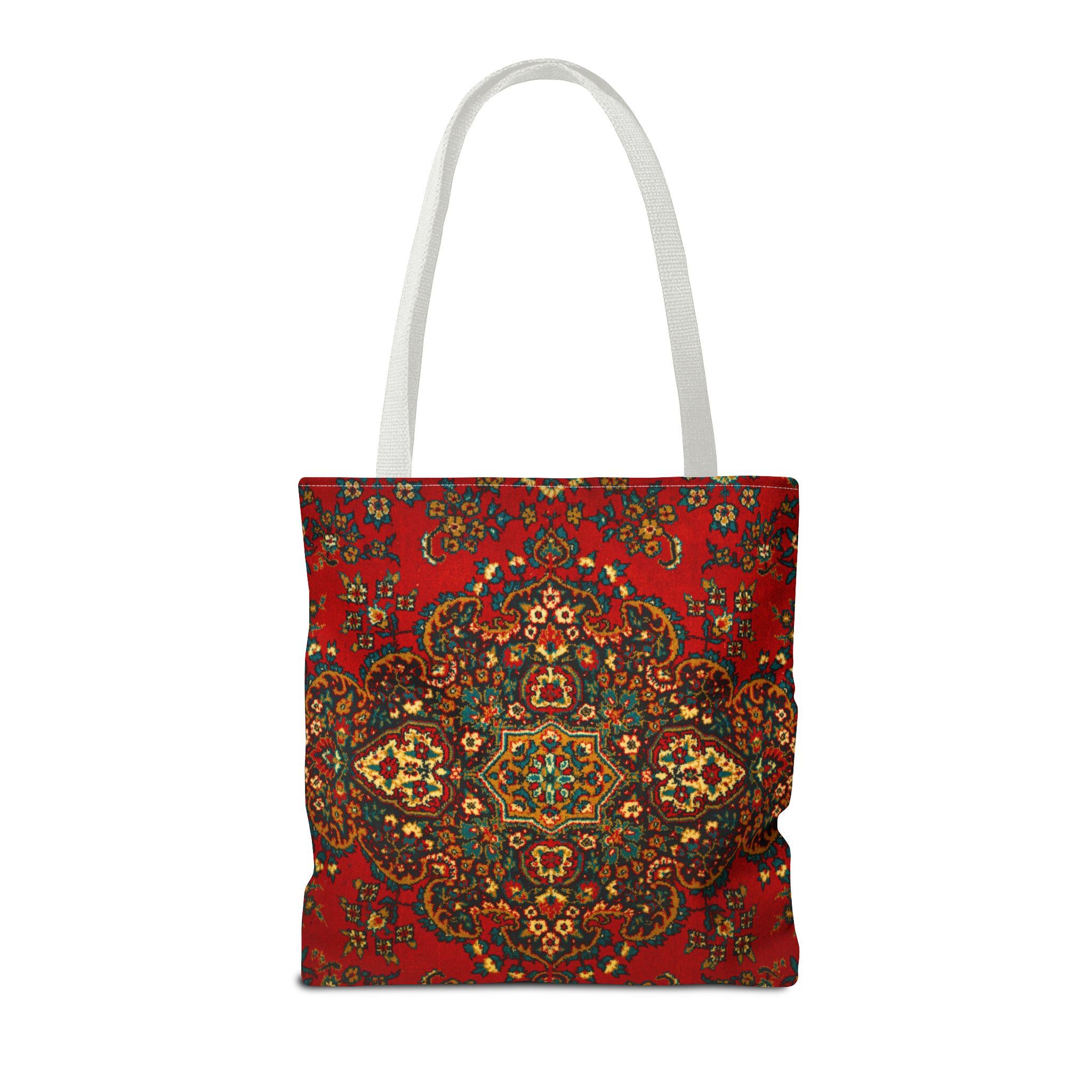 Red Persian Medallion Tote Bag | Ornamental Boho Pattern