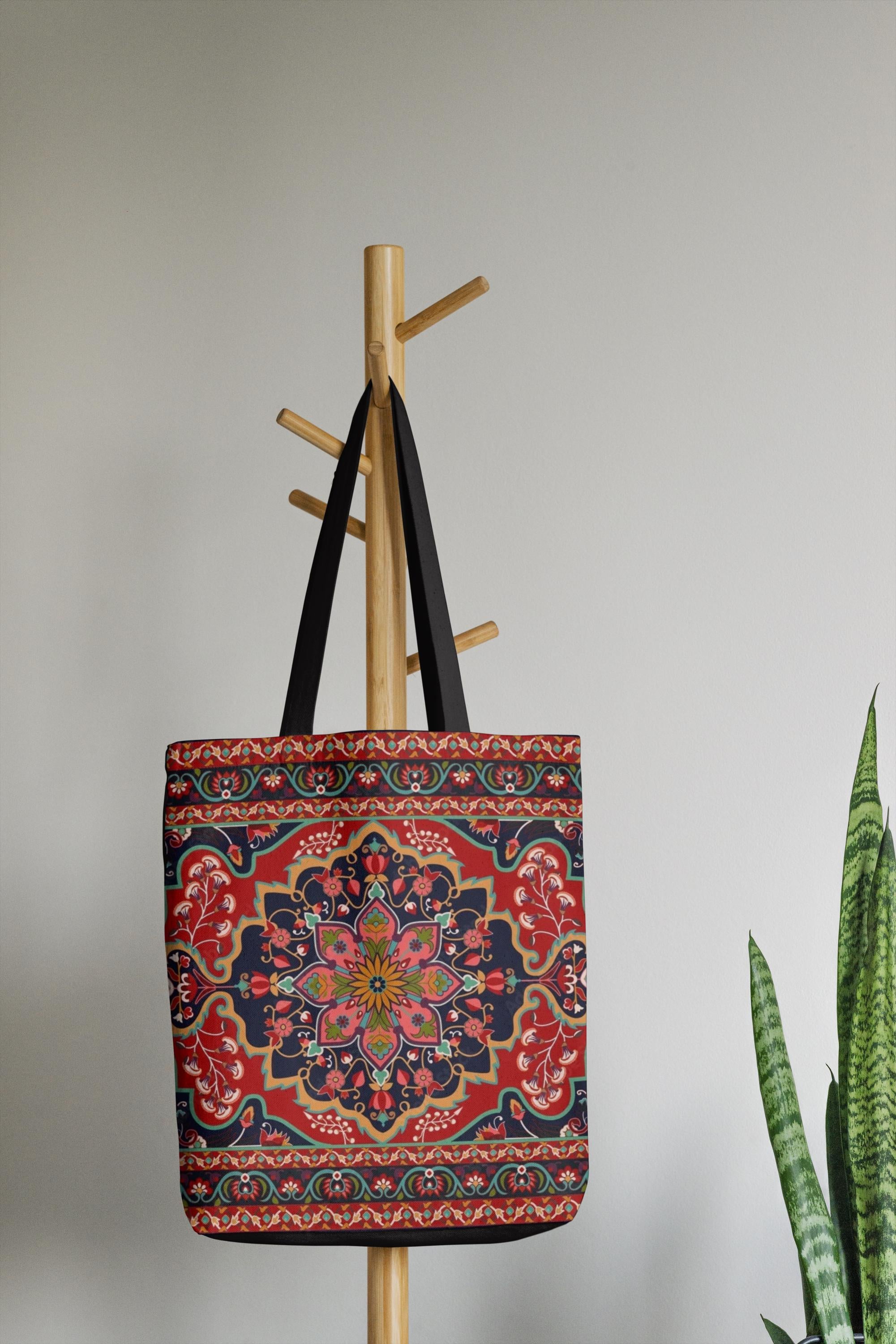 Exotic Persian Rug Style Tote Bag—Stylish & Durable Travel Shopper for Everyday Use, Unique Gift for Fashion Lovers