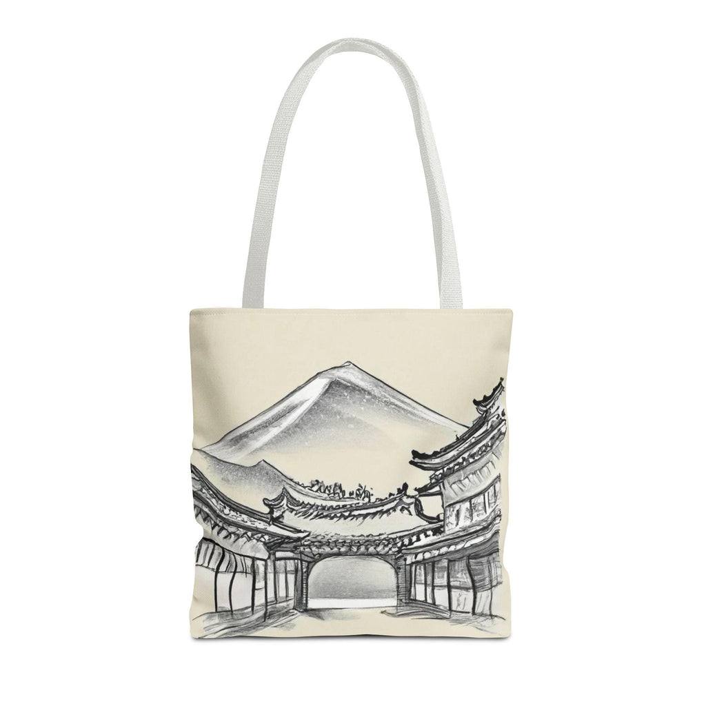 Mount Fuji Tote Bag | Japanese Temple Sumi-e Art