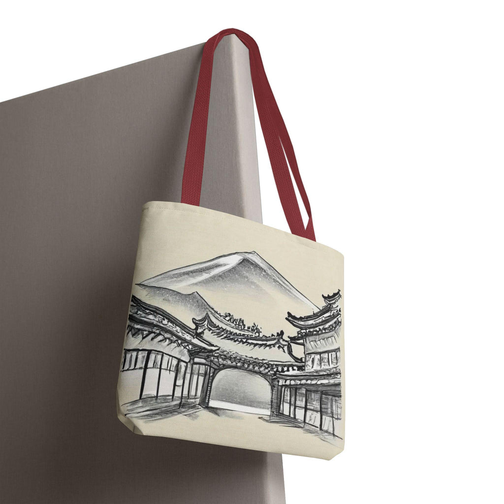 Mount Fuji Tote Bag | Japanese Temple Sumi-e Art