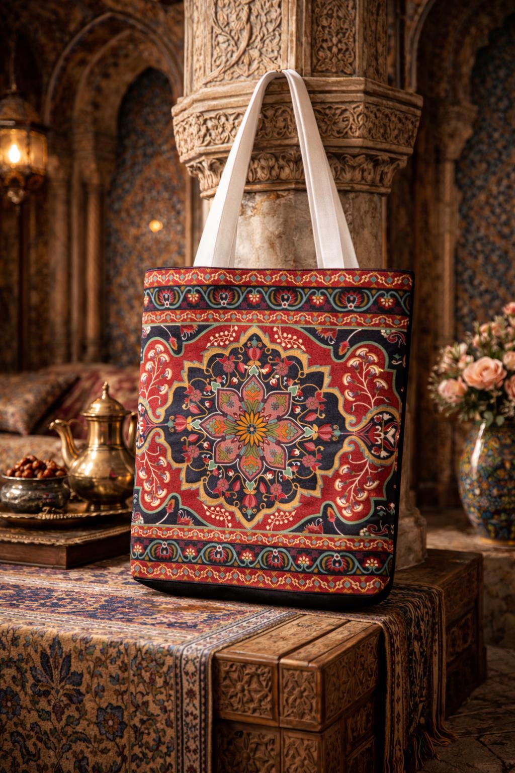 Exotic Persian Rug Style Tote Bag—Stylish & Durable Travel Shopper for Everyday Use, Unique Gift for Fashion Lovers