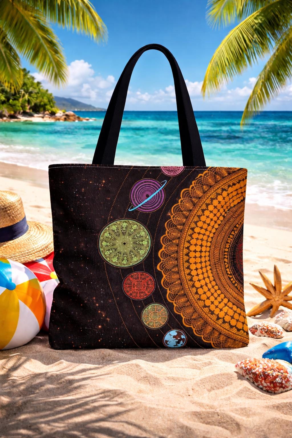 Blue Purple Kaleidoscope Mandala Bag – Artistic Pattern Tote for Fashion & Casual Outings – Ideal Gift for Travelers
