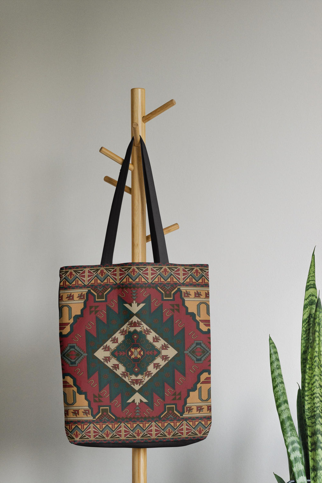 Antique Persian style inspired tote bag for books and groceries