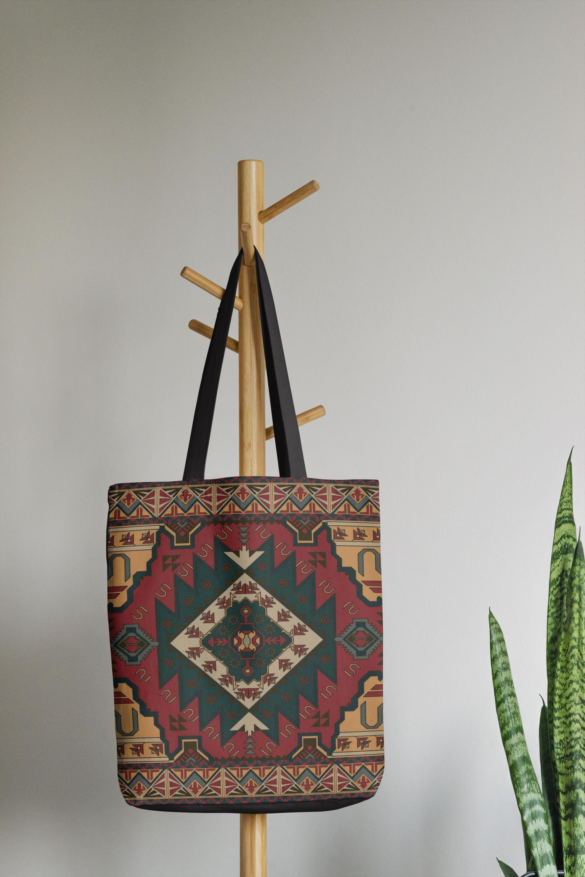 Antique Persian style inspired tote bag for books and groceries