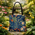Wildflower Meadow Tote Bag | Floral Botanical Pattern, Navy Background