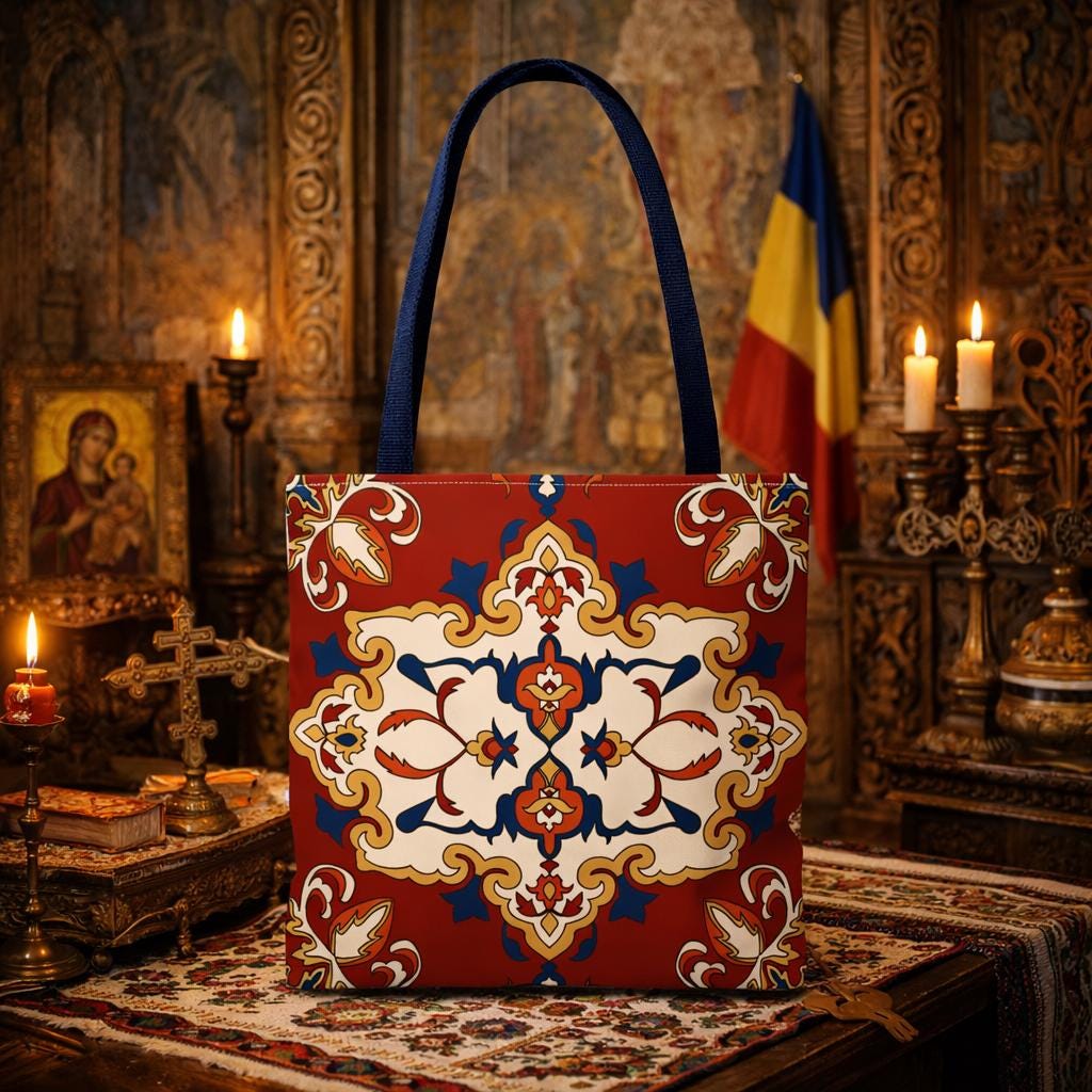 Persian rug style tote bag for books and grocery