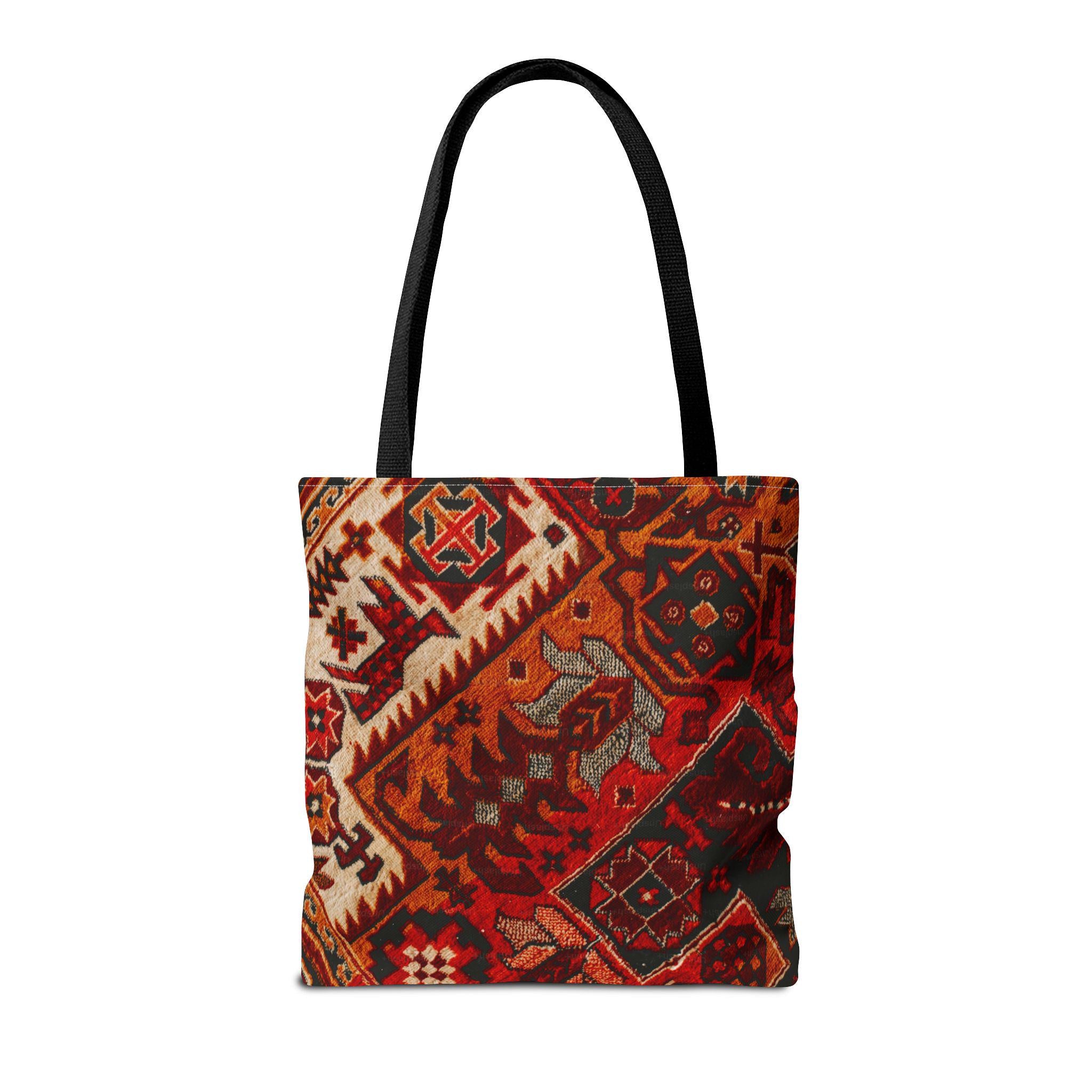 Vintage Persian Rug Pattern Tote Bag | Boho Ethnic Kilim Design for Everyday, Market, Travel, Gifts, Fall Accessories