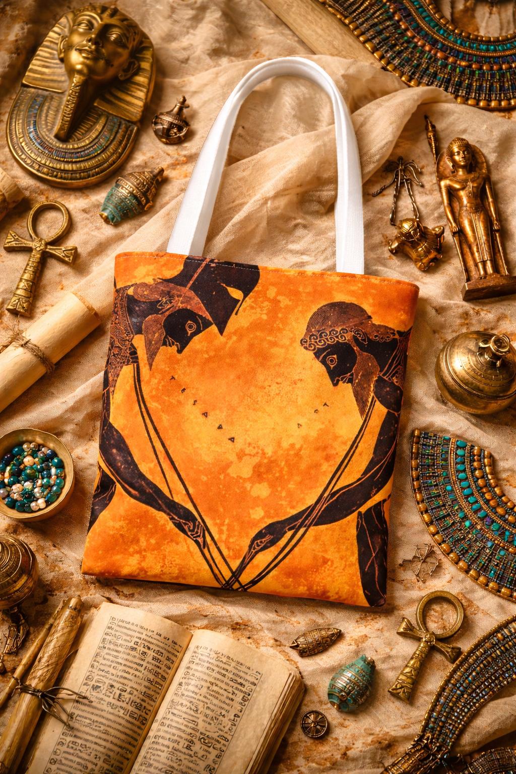 Greek Warriors Illustration Tote Bag | Ancient Mythology Art