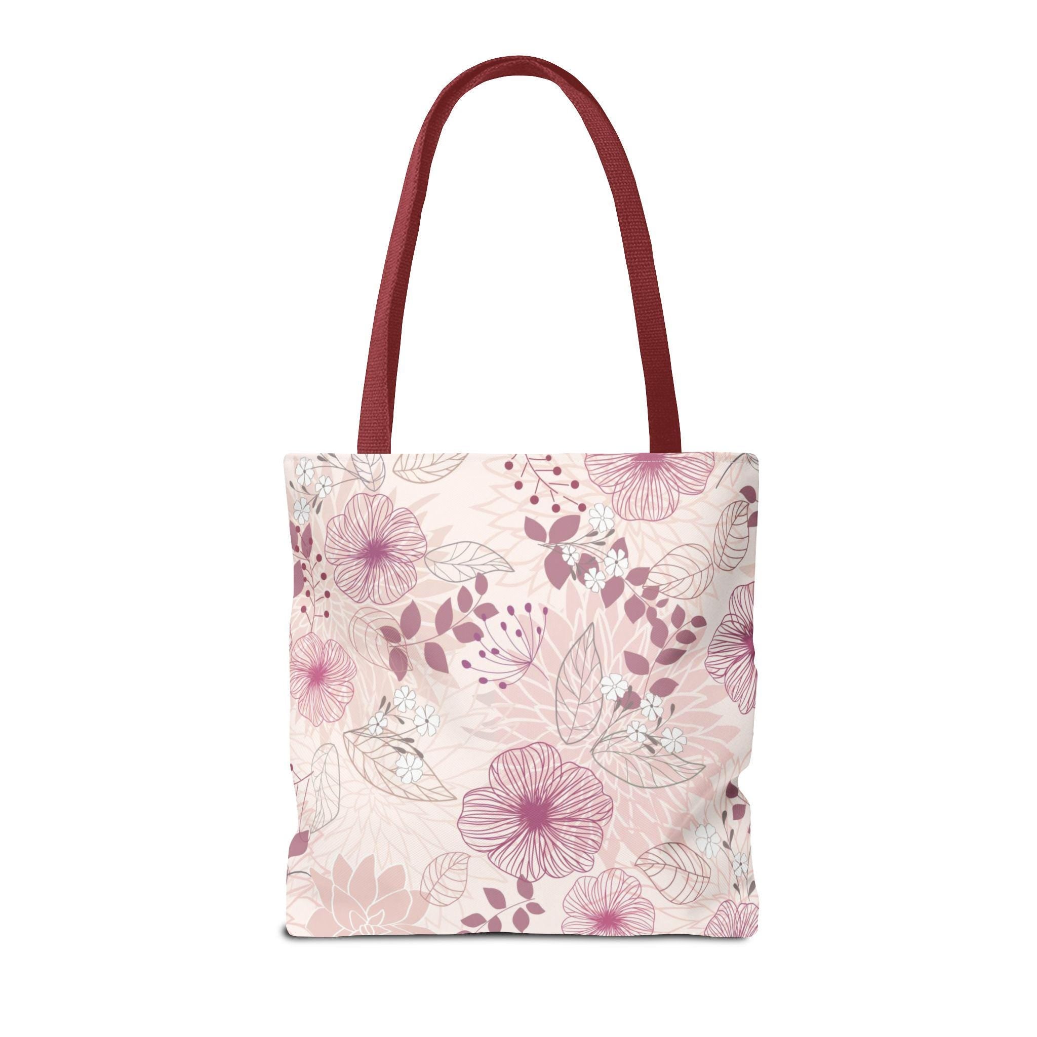Blush Floral Pattern Tote Bag,Artful Watercolor Flowers, Eco-Friendly Reusable Bag for Daily Use, Thoughtful Gift for Fashion-Forward Women