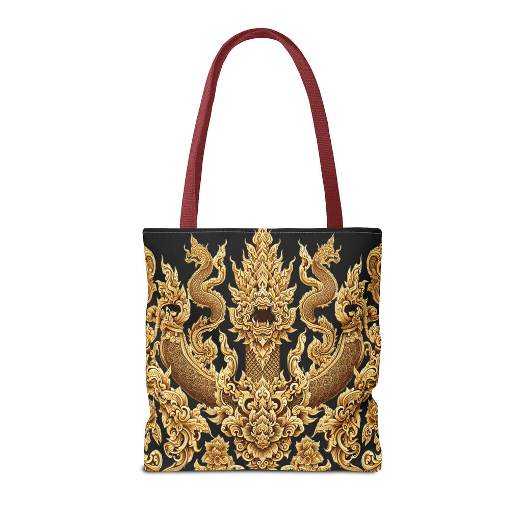 Thai Dragon Tote Bag | Gold Baroque Temple Design