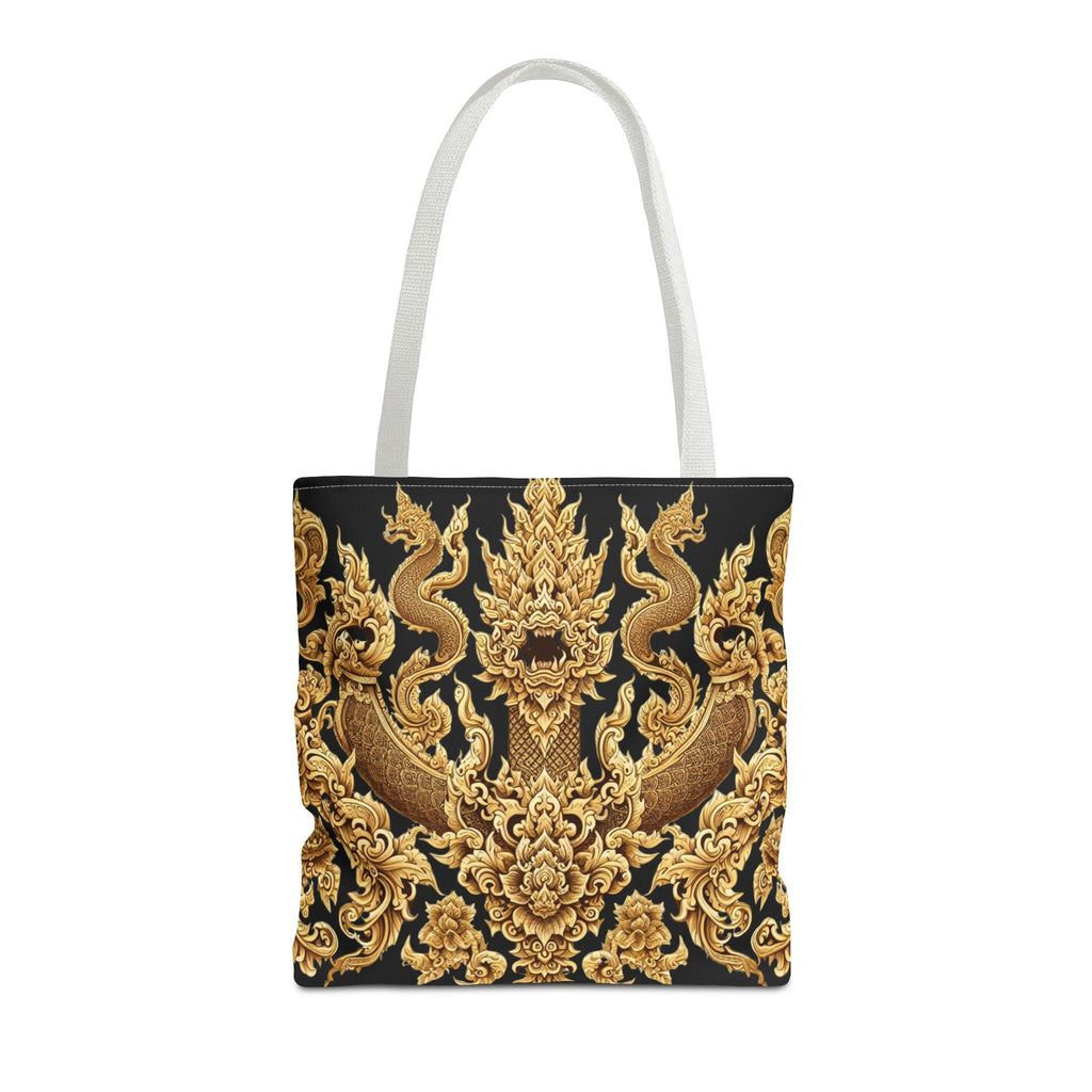 Thai Dragon Tote Bag | Gold Baroque Temple Design