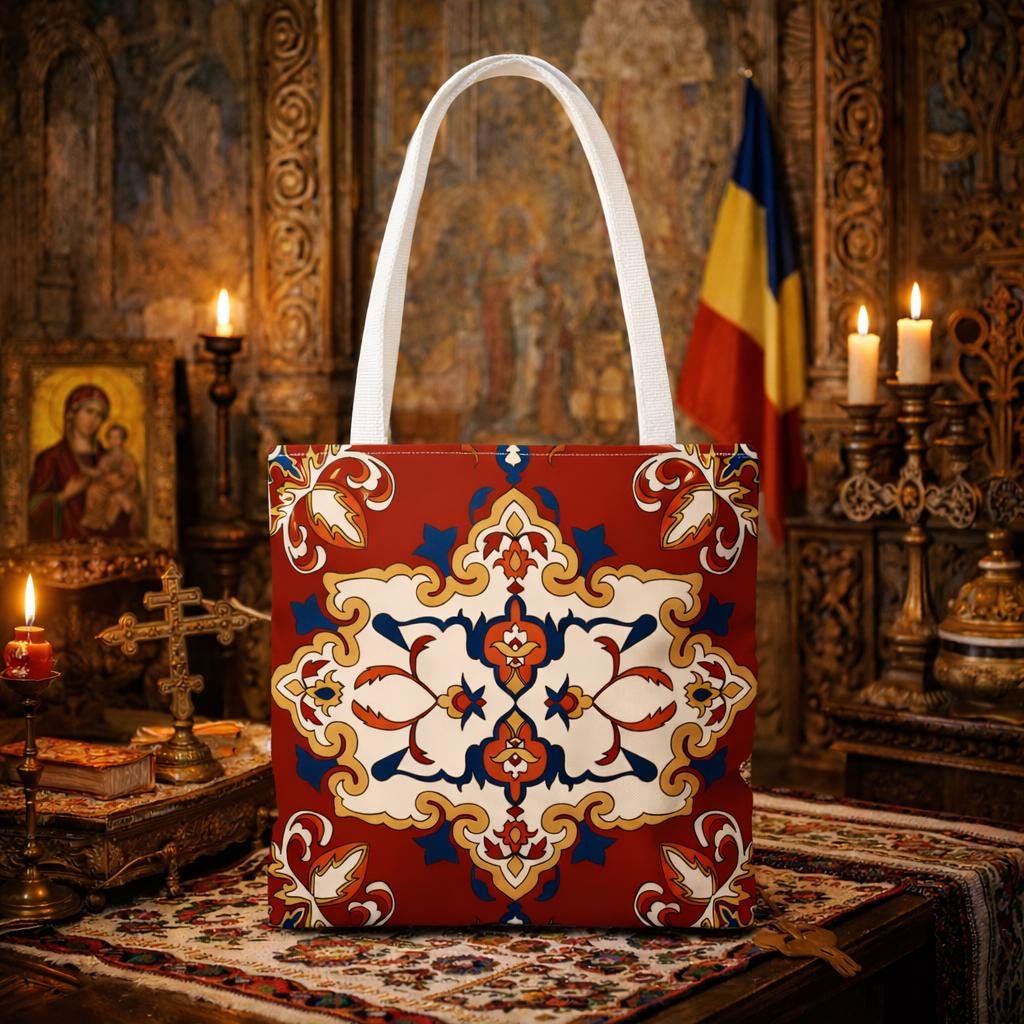 Persian rug style tote bag for books and grocery