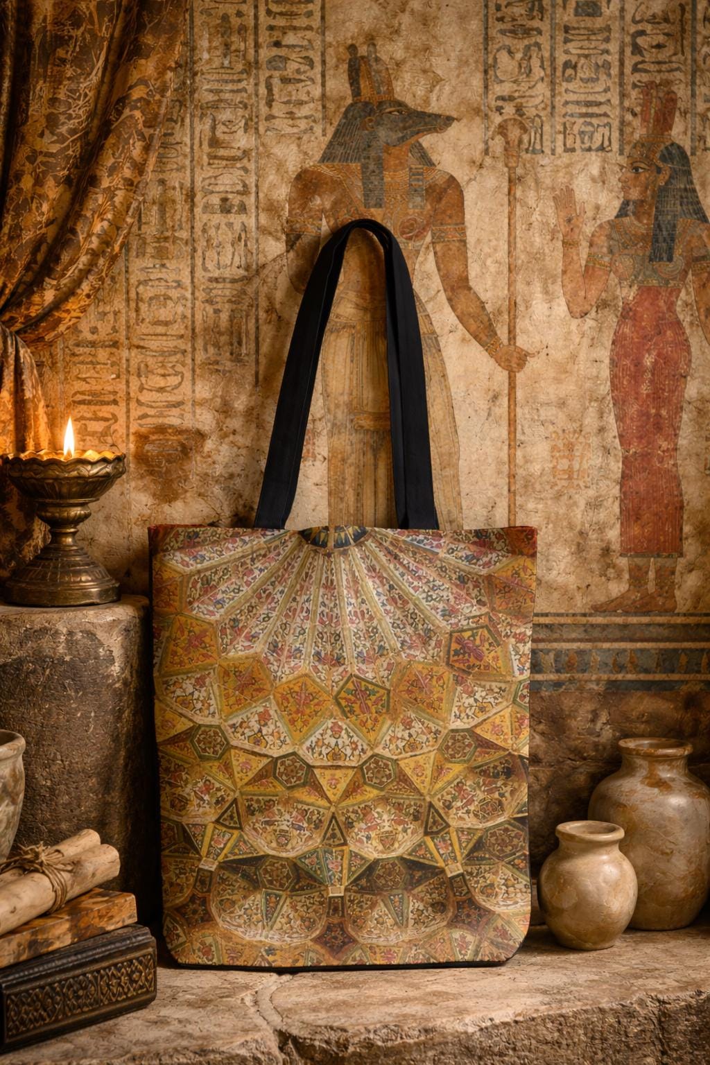 Islamic Geometric Pattern Tote Bag | Ornate Mosaic Print