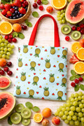 Pineapple Print Tote Bag | Tropical Polyester Shopper
