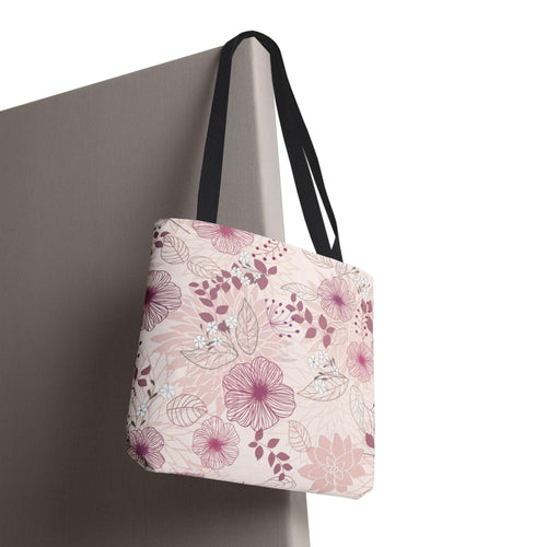 Blush Floral Pattern Tote Bag,Artful Watercolor Flowers, Eco-Friendly Reusable Bag for Daily Use, Thoughtful Gift for Fashion-Forward Women