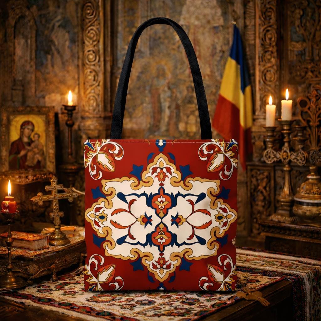 Persian rug style tote bag for books and grocery