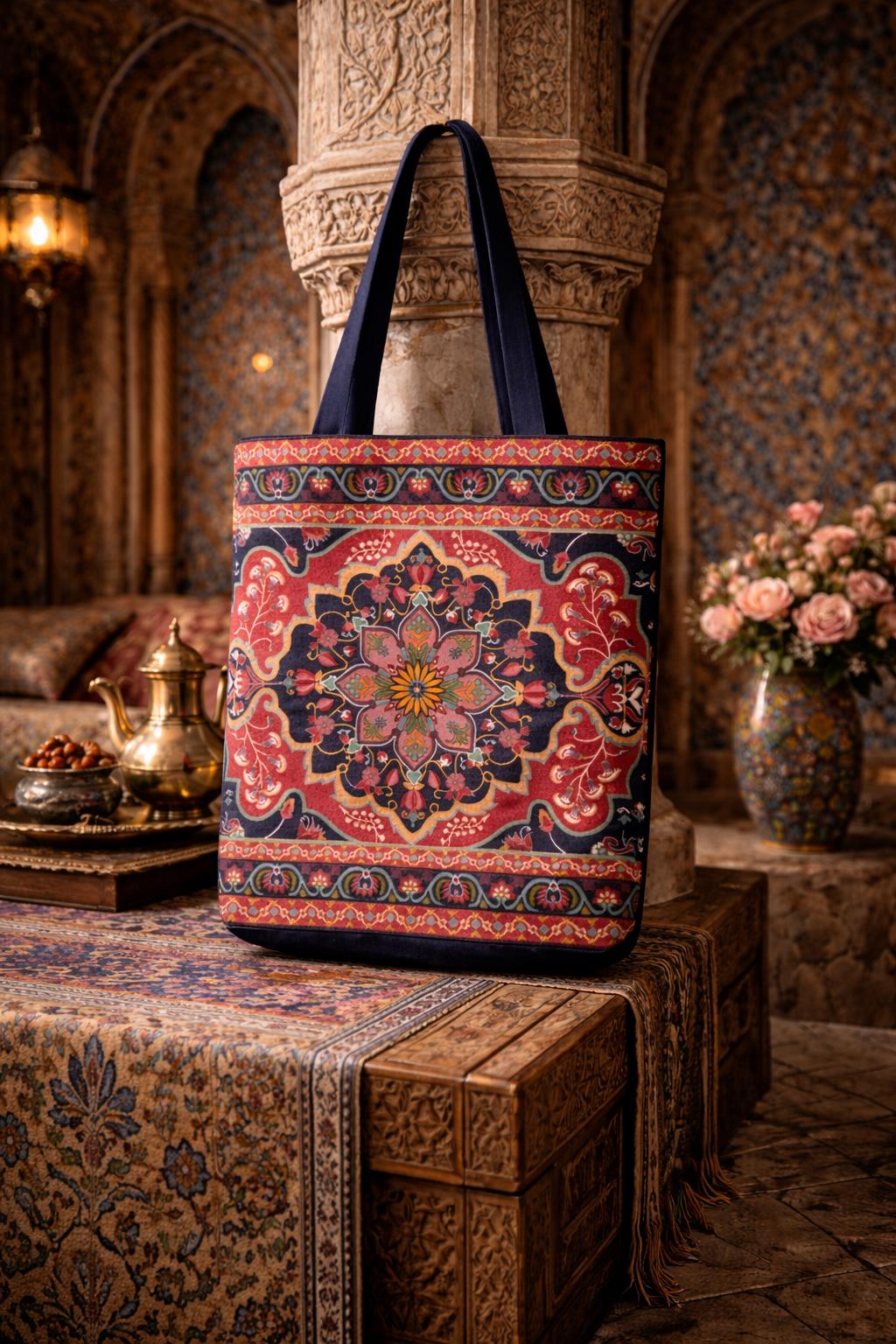 Exotic Persian Rug Style Tote Bag—Stylish & Durable Travel Shopper for Everyday Use, Unique Gift for Fashion Lovers