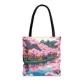 Cherry Blossom Festival Tote Bag | Japanese Pagoda Scenic Design