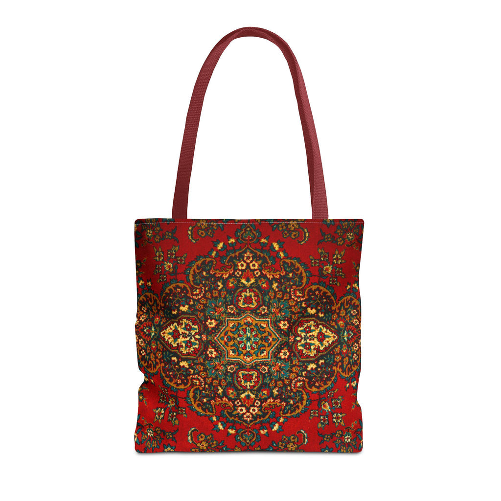 Red Persian Medallion Tote Bag | Ornamental Boho Pattern