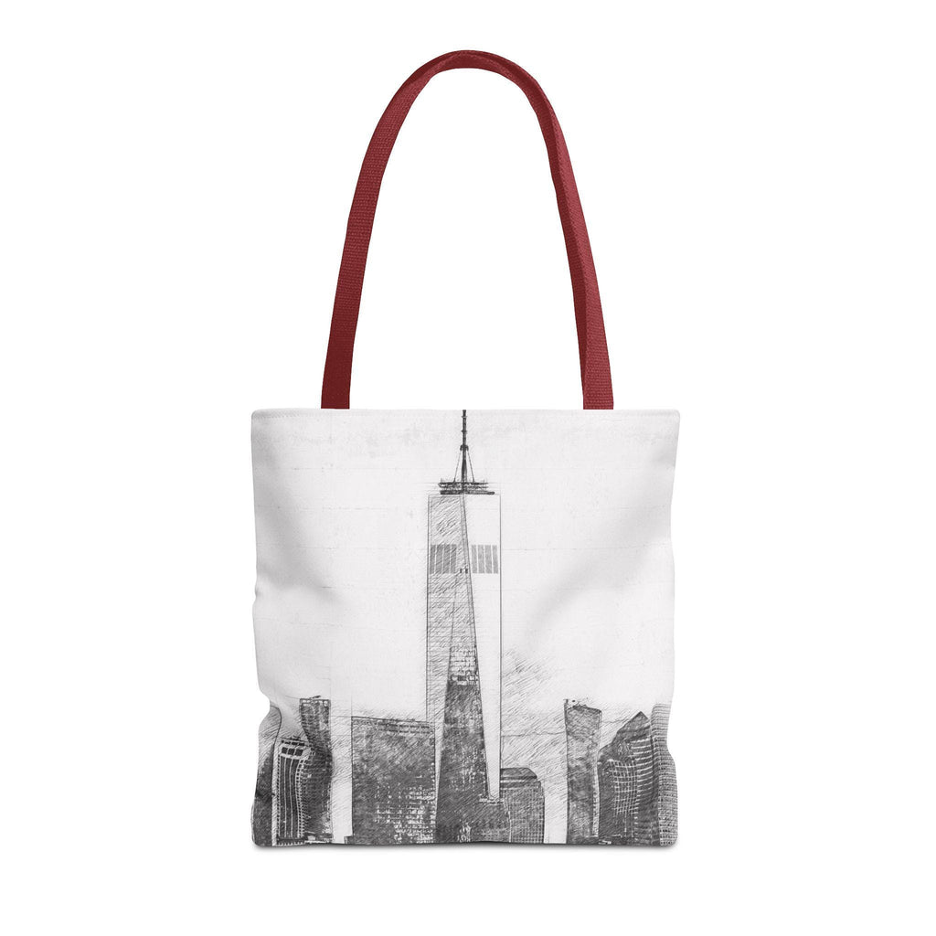NYC Skyline Tote Bag | Black and White Cityscape Sketch