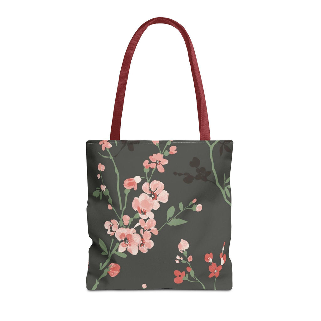 Pink Floral Branch Tote Bag | Canvas Bag with All-Over Flower Print, Summer, Spring, Eco-Friendly, Gift for Her, Boho Style.