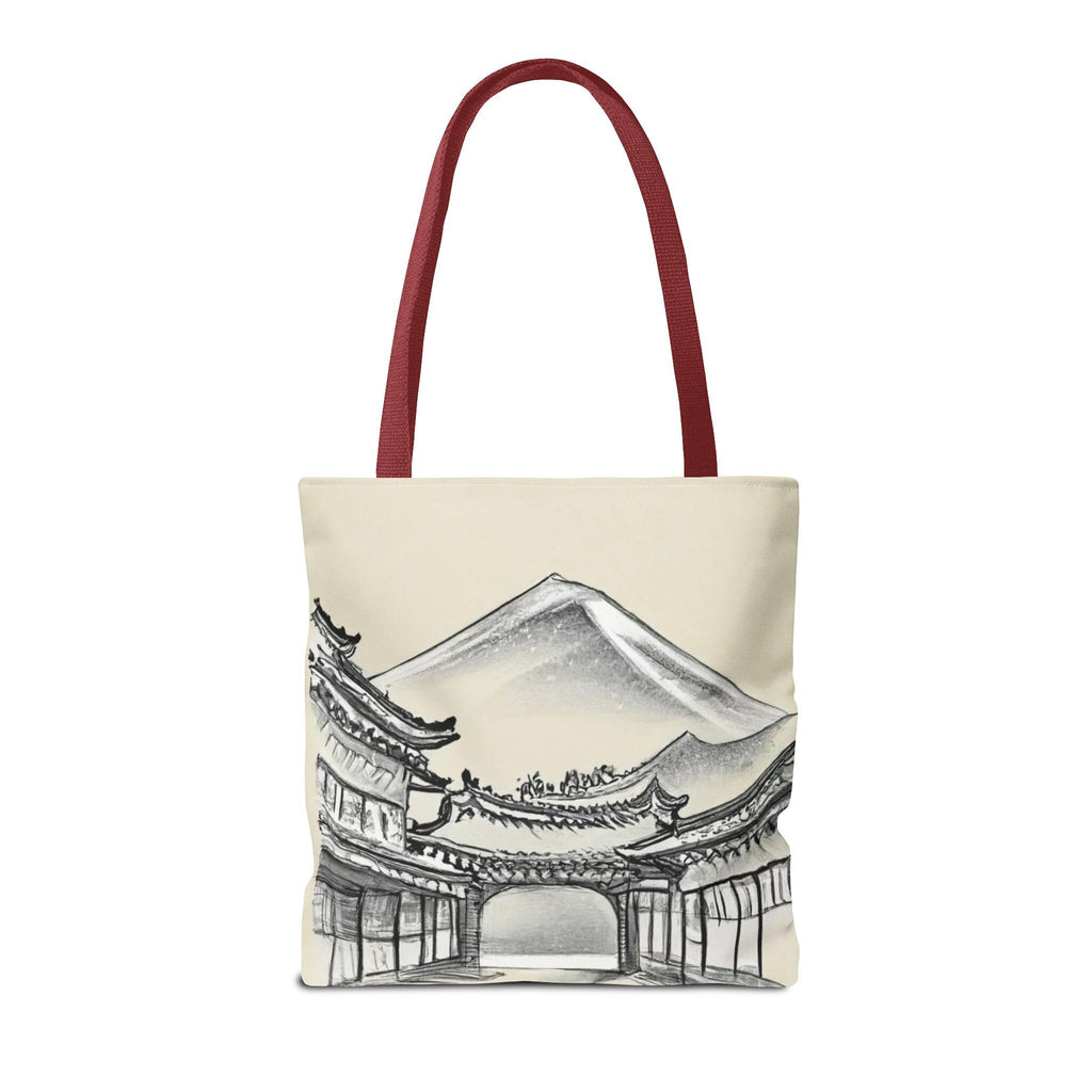 Mount Fuji Tote Bag | Japanese Temple Sumi-e Art