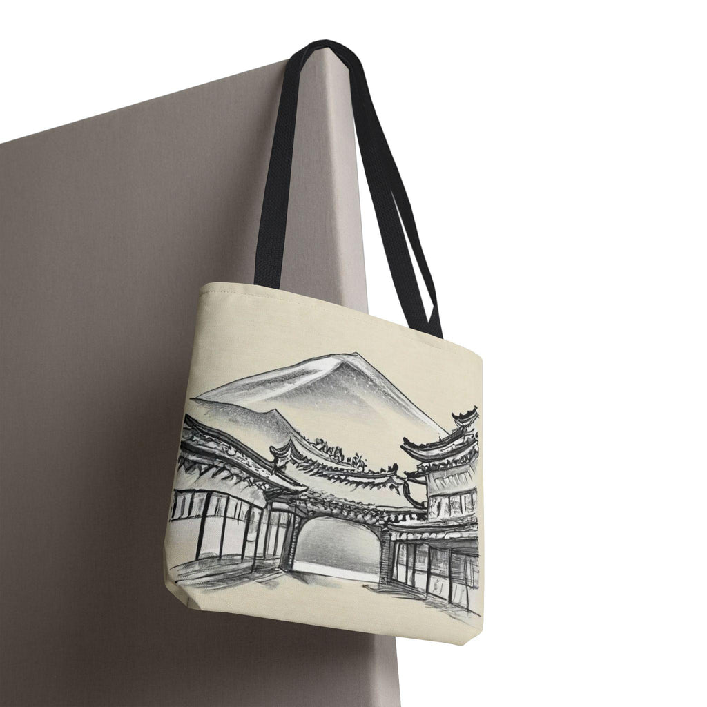 Mount Fuji Tote Bag | Japanese Temple Sumi-e Art