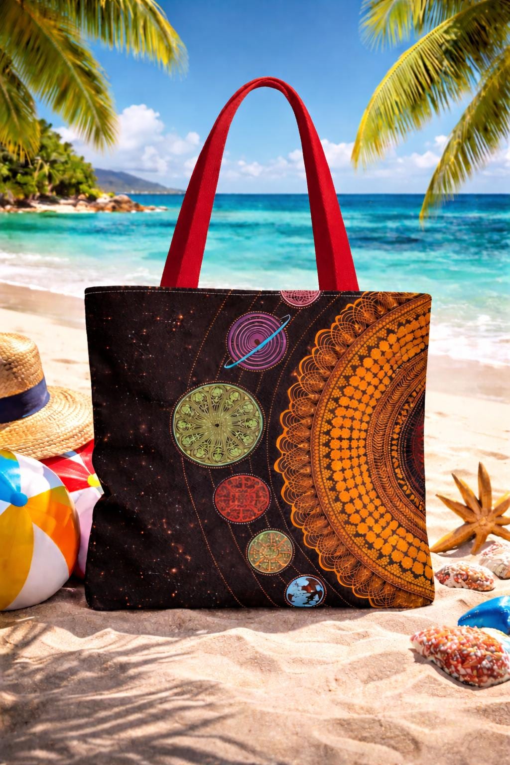 Blue Purple Kaleidoscope Mandala Bag – Artistic Pattern Tote for Fashion & Casual Outings – Ideal Gift for Travelers