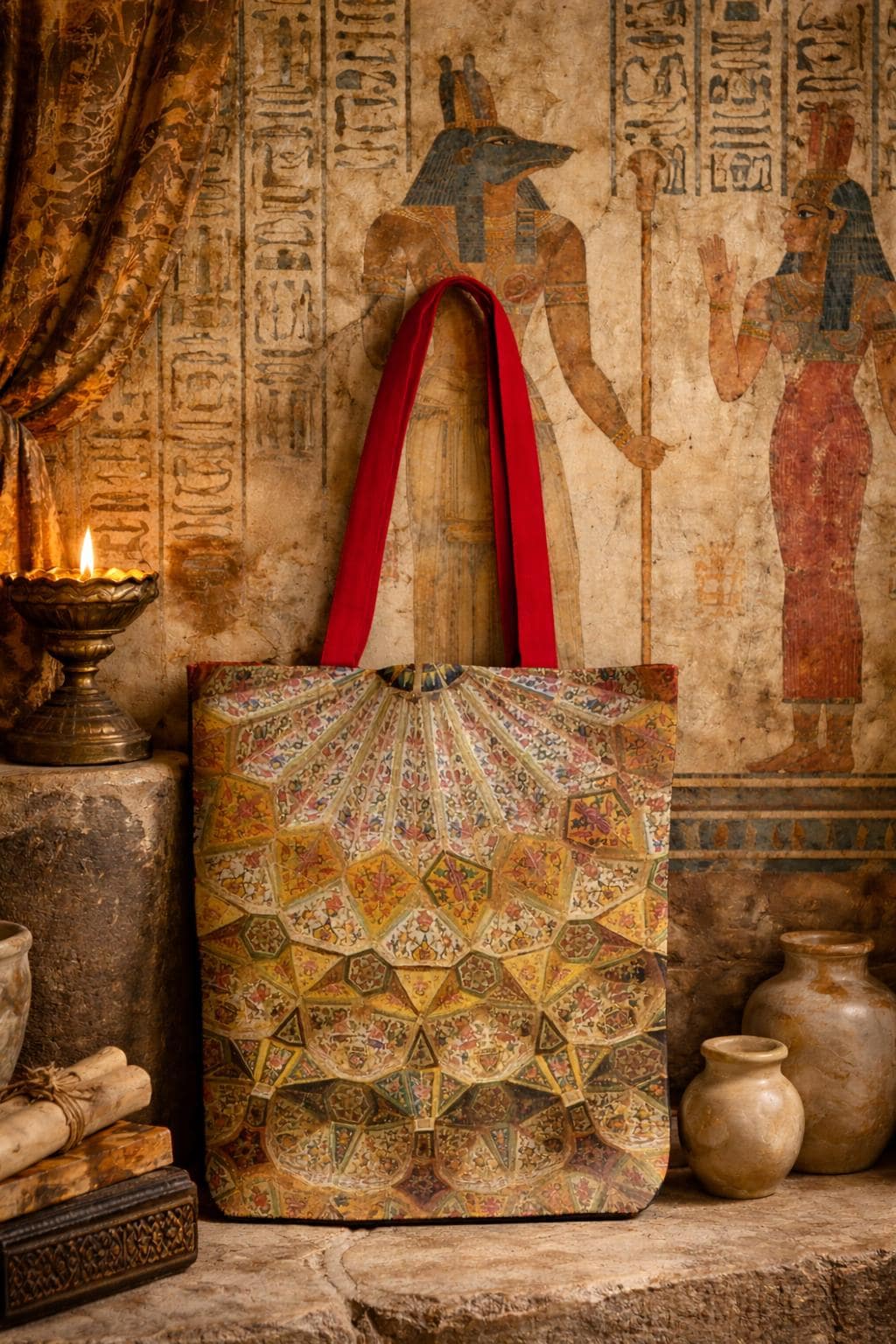 Islamic Geometric Pattern Tote Bag | Ornate Mosaic Print