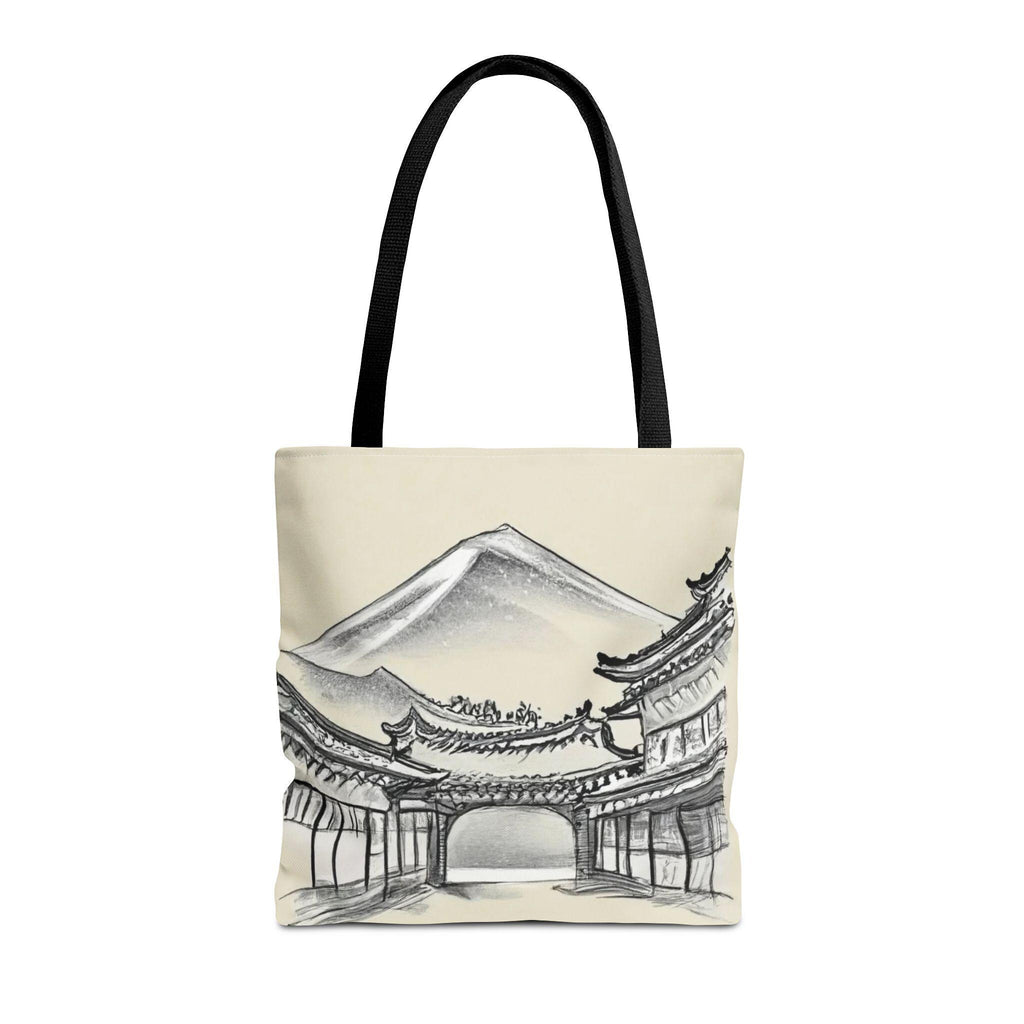 Mount Fuji Tote Bag | Japanese Temple Sumi-e Art
